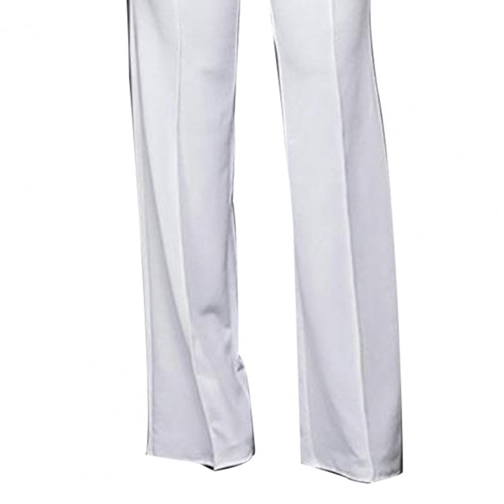 Solid Color Flare High Waist Wide Office Ladies Trousers