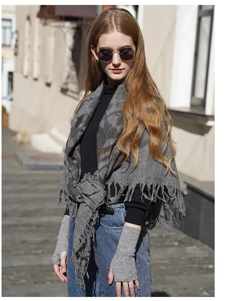 Women Cashmere Warm Scarves Long Thick Soft Shawl