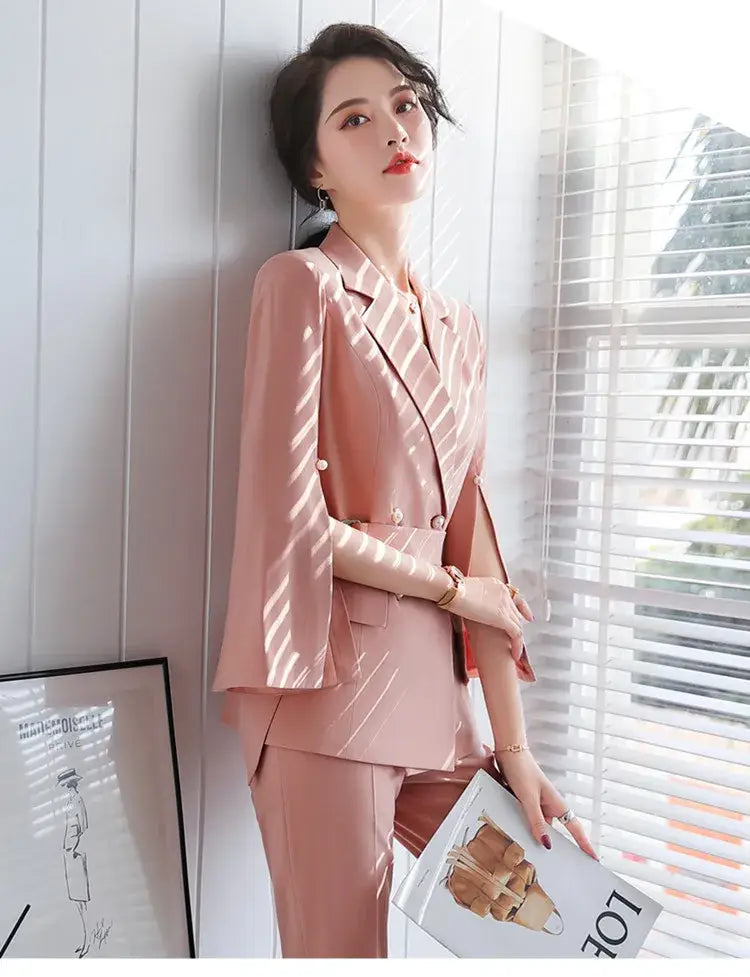 Women’s Double Breasted Flare Office Suit