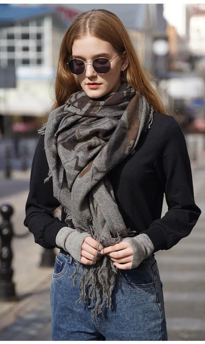 Women Cashmere Warm Scarves Long Thick Soft Shawl