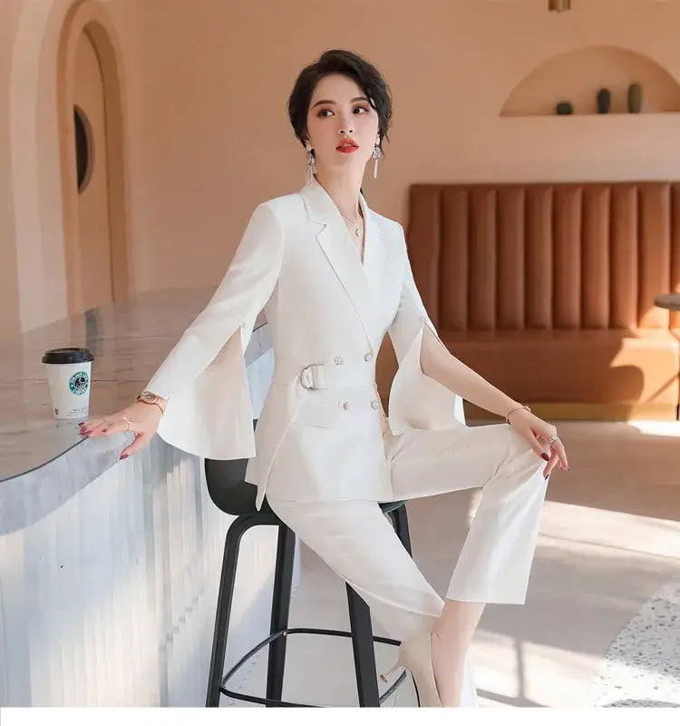 Women’s Double Breasted Flare Office Suit