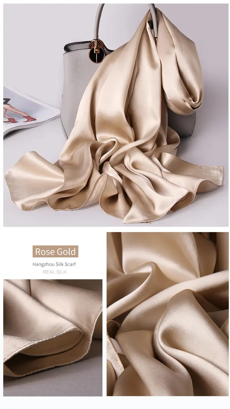 Luxury Silk Plain Satin Scarves