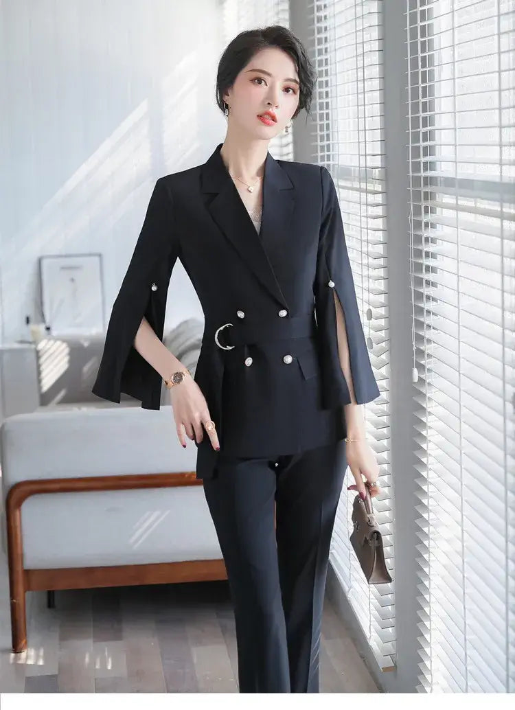 Women’s Double Breasted Flare Office Suit