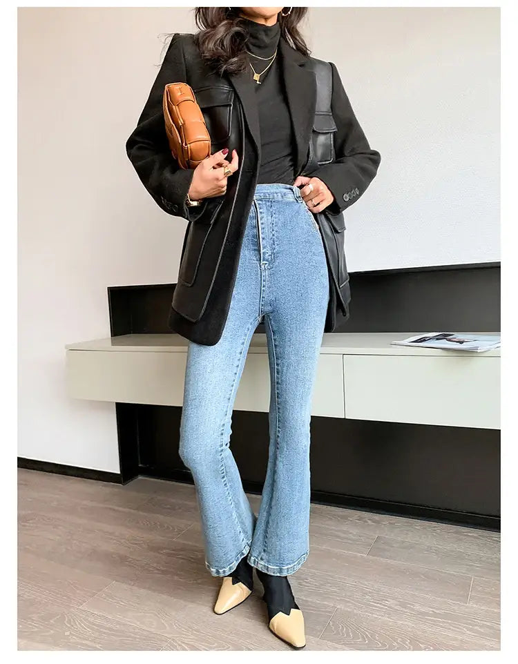 Women’s Patchwork Leather Long Sleeve With Many Pockets Winter Coat