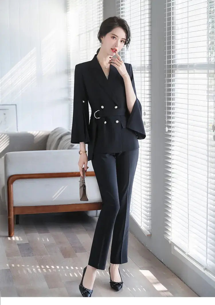 Women’s Double Breasted Flare Office Suit