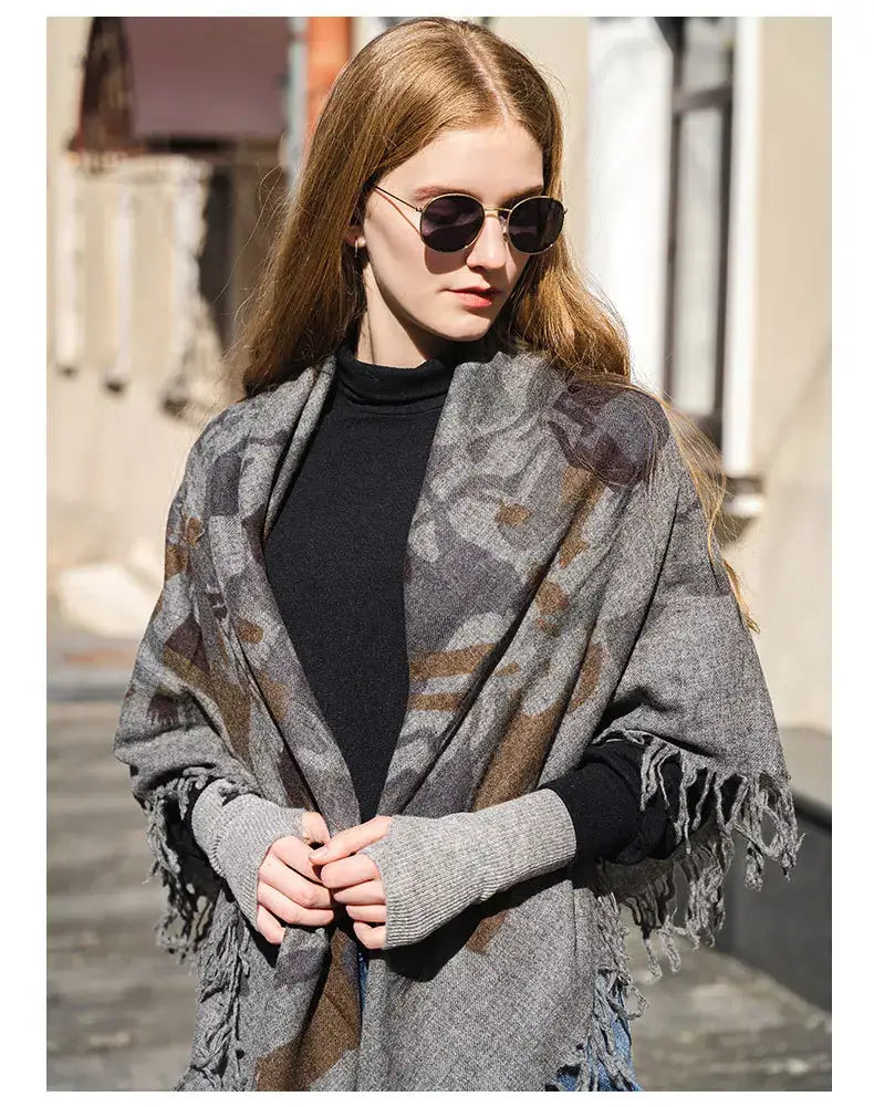 Women Cashmere Warm Scarves Long Thick Soft Shawl