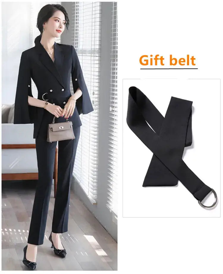 Women’s Double Breasted Flare Office Suit