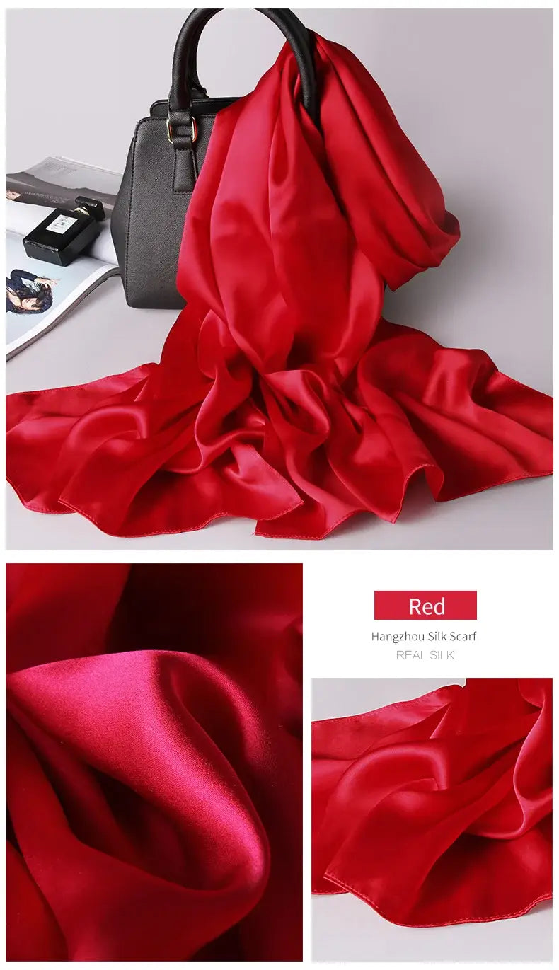 Luxury Silk Plain Satin Scarves