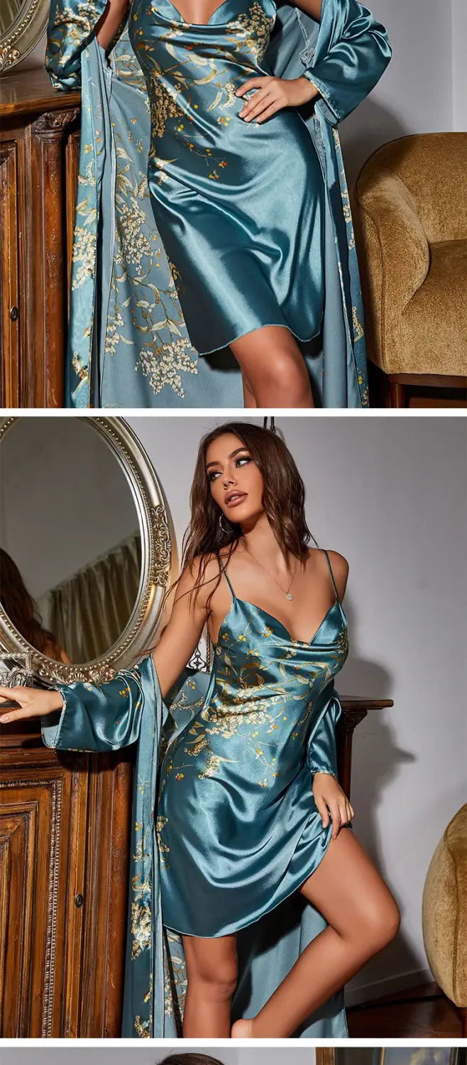 Women’s Satin Sexy Silk Robe Lingerie