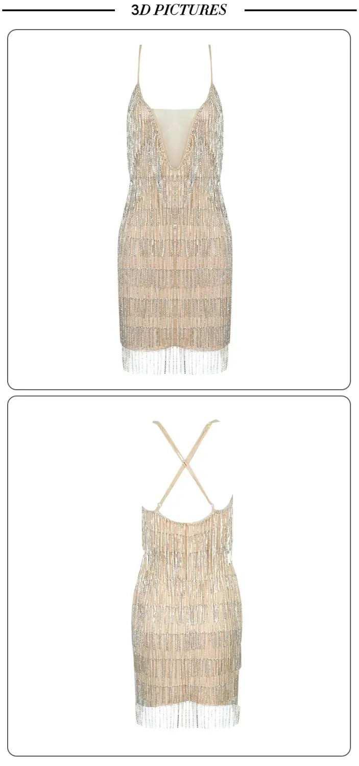 Sparkling Crystal Tassel Decoration Limited Summer Edition Dress