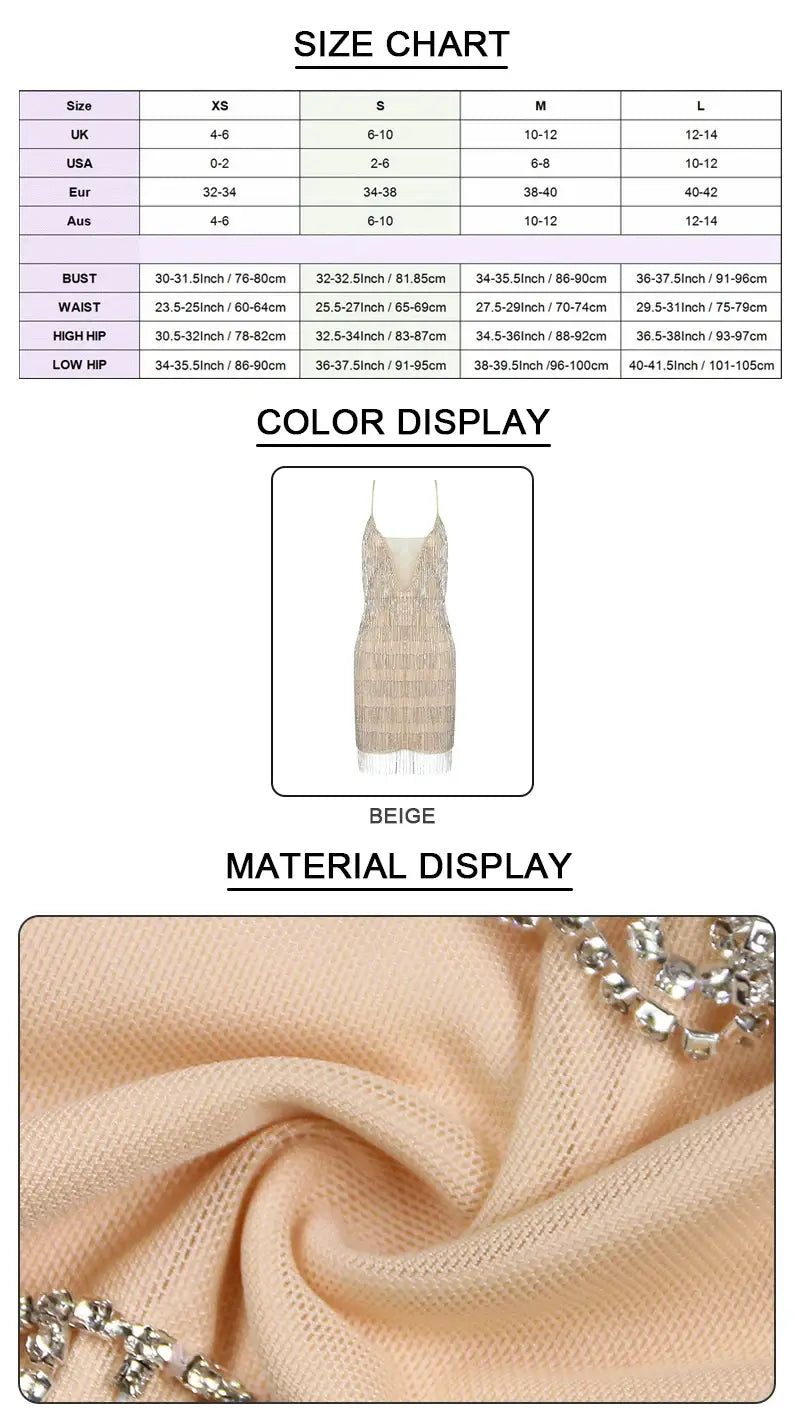 Sparkling Crystal Tassel Decoration Limited Summer Edition Dress