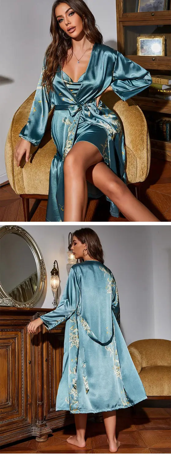 Women’s Satin Sexy Silk Robe Lingerie