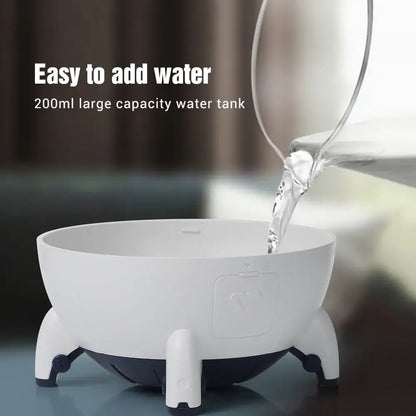 Elegant Capsule Ultrasonic Cool Mist Aromatherapy Humidifier - WHITE