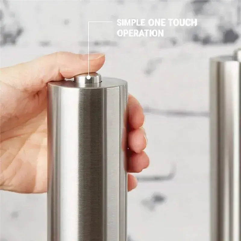 Elegant Stainless Steel Electric Pepper Grinder - Silver