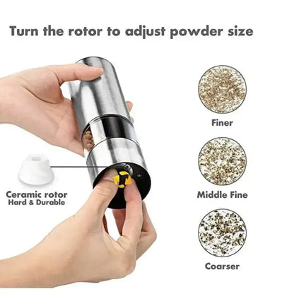 Elegant Stainless Steel Electric Pepper Grinder - Silver