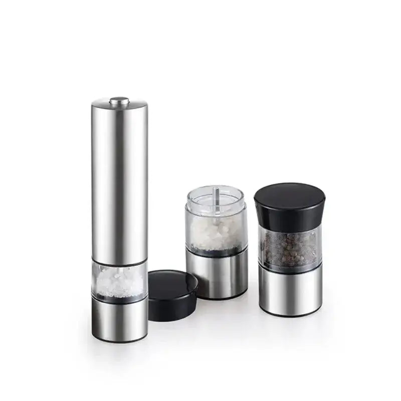 Elegant Stainless Steel Electric Pepper Grinder - Silver