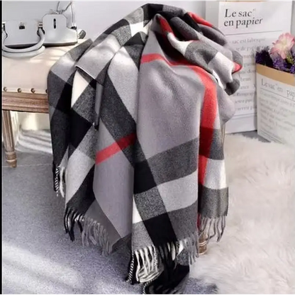 Luxury Brand Classic Print Lattice Soft Cashmere Shawl