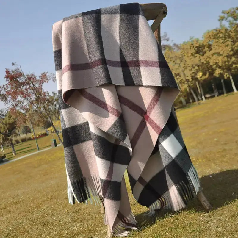 Luxury Brand Classic Print Lattice Soft Cashmere Shawl