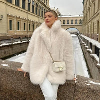 Model Beige Fur Coat