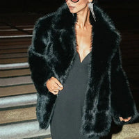 Model Black Fur Coat