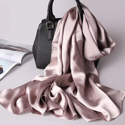 Luxury Silk Plain Satin Scarves