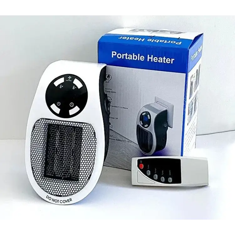 Mini Radiator Portable Remote Electric Heater - White