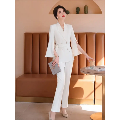 Women's Double Breasted Flare Office Suit