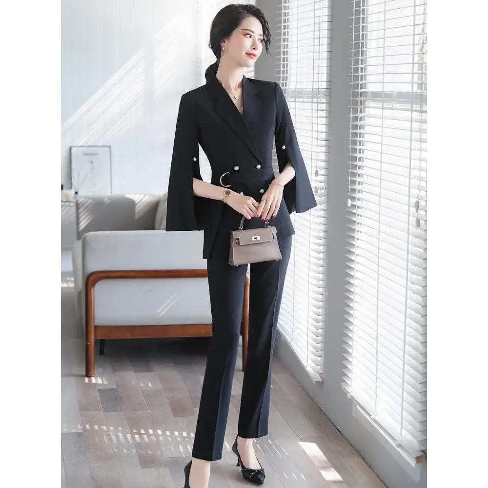 Women's Double Breasted Flare Office Suit