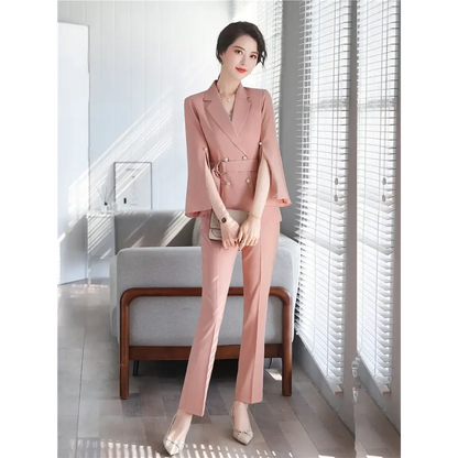 Women's Double Breasted Flare Office Suit