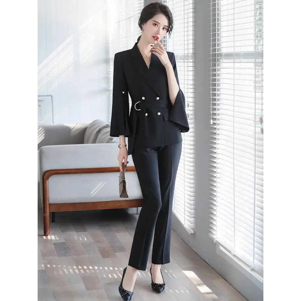 Women's Double Breasted Flare Office Suit