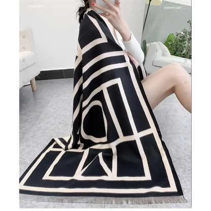 Women's Luxury Cashmere Geometric Print Scarves